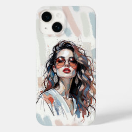AMITA | Zachte Pastel Kunst Vrouw Telefoonhoesjes Case-Mate iPhone 14 Hoesje