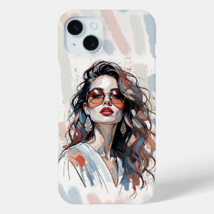AMITA Zachte Pastel Kunst Vrouw Telefoonhoesjes iPhone 15 Mini Hoesje