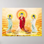Amitabha Boeddha en Bodhisattva Poster (Voorkant)