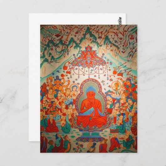 Amitabha Boeddha Sukhavati Pure Land Briefkaart (Voorkant / Achterkant)