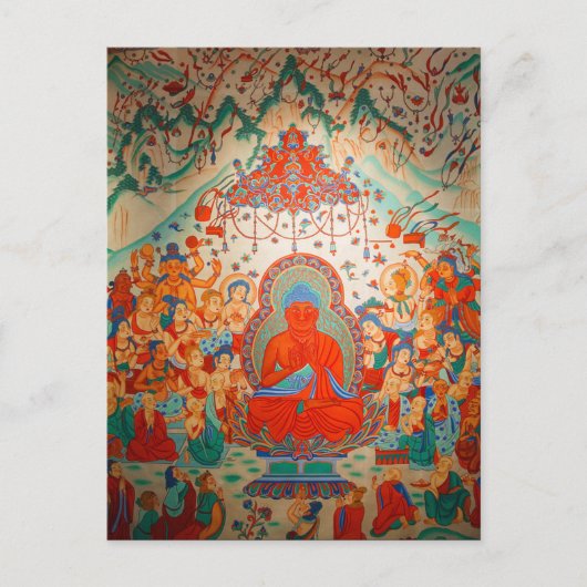 Amitabha Boeddha Sukhavati Pure Land Briefkaart (Voorkant)