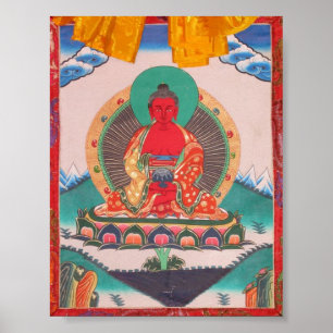 Amitabha Boeddha Tibetaans boeddhistische Thangka- Poster