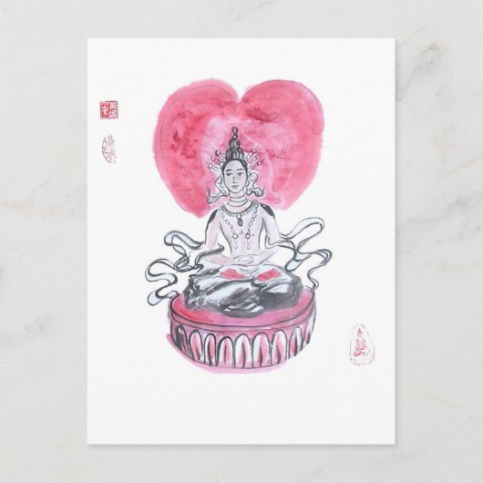Amitabha Buddha Heart Briefkaart (Voorkant)