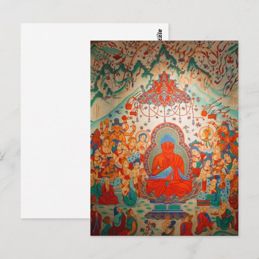 Amitabha Buddha Sukhavati Pure Land Briefkaart (Voorkant / Achterkant)