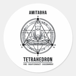 Amitabha Buddha Tetrahedron – Heilige Geometrie &  Ronde Sticker