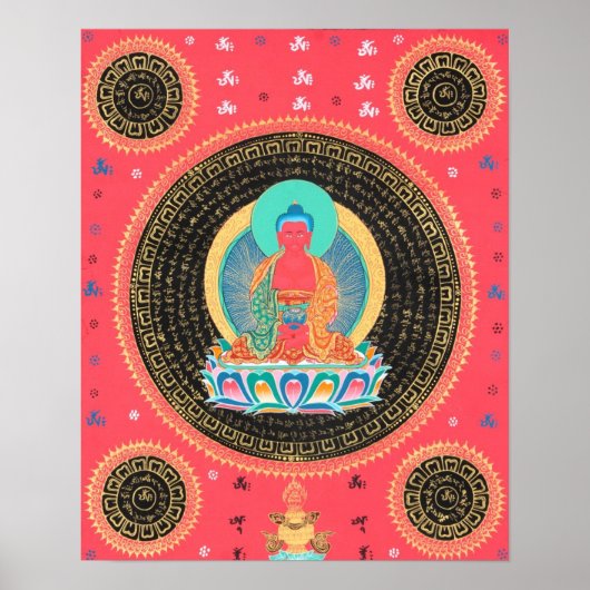 Amitabha Buddha Thangka Poster (Voorkant)