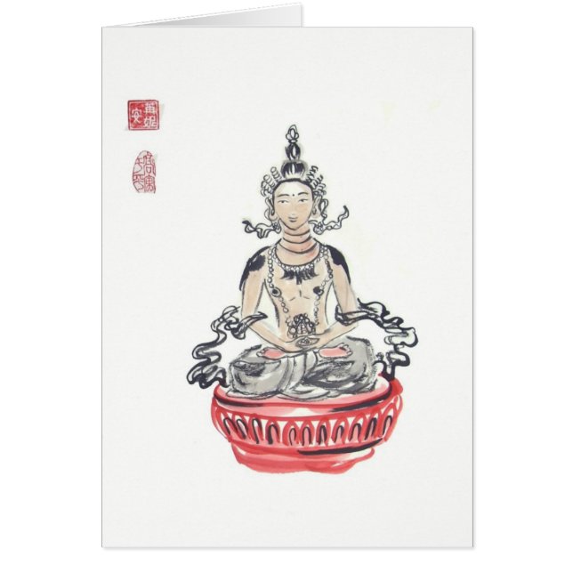Amitayus Buddha Art Blank Card (Voorkant)