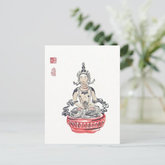 Amitayus Buddha Art Briefkaart (Staand voorkant)