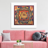 Amitayus mandala, 19e-eeuwse Tibetaanse school Canvas Afdruk (Insitu (Woonkamer))