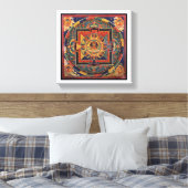 Amitayus mandala, 19e-eeuwse Tibetaanse school Canvas Afdruk (Insitu (Slaapkamer))