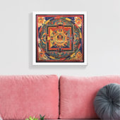 Amitayus mandala, 19e-eeuwse Tibetaanse school Canvas Afdruk (Insitu (Woonkamer))