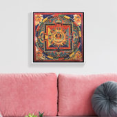 Amitayus mandala, 19e-eeuwse Tibetaanse school Canvas Afdruk (Insitu (Woonkamer))
