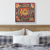 Amitayus mandala, 19e-eeuwse Tibetaanse school Canvas Afdruk (Insitu (Slaapkamer))