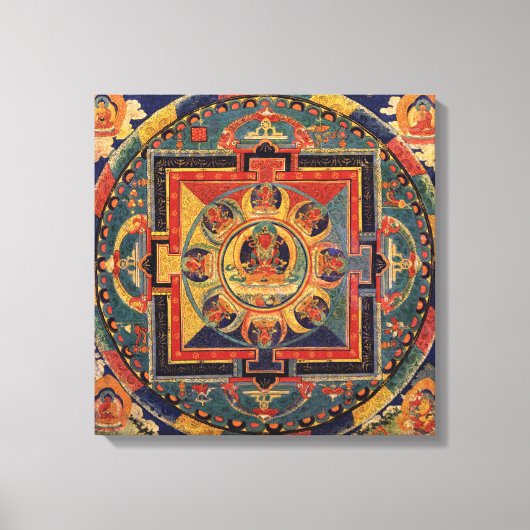 Amitayus Mandala Canvas Afdruk (Voorkant)