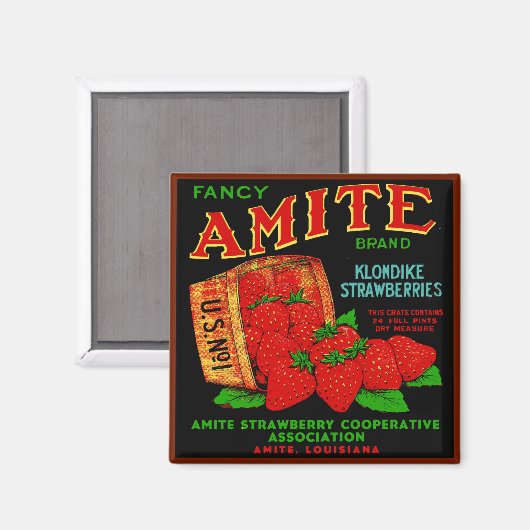 Amite Klondike aardbeien Magneet (Voorkant / Achterkant)