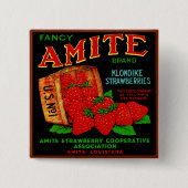 Amite Klondike aardbeien Vierkante Button 5,1 Cm (Voorkant)
