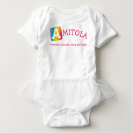 Amitola unisex regenboog baby naam betekenis romper
