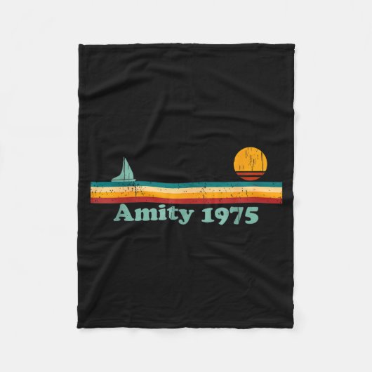 Amity 1975 Retro Sailboat And Sunset Design Idea Fleece Deken (Voorkant)
