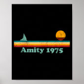 Amity 1975 Retro Sailboat And Sunset Design Idea Poster (Voorkant)
