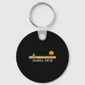 Amity 1975 Retro Sailboat And Sunset Design Idea  Sleutelhanger (Voorkant)
