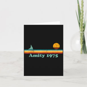 Amity 1975 Retro Zeilboot en Sunset Design Idee  Kaart
