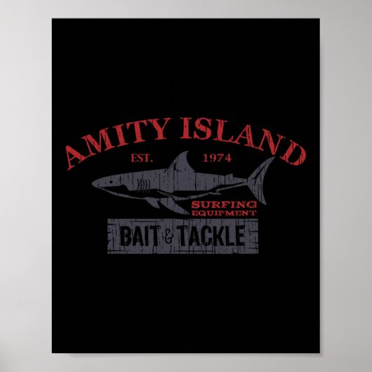 Amity Island Byit En Tackle Retro Vissen Poster (Voorkant)