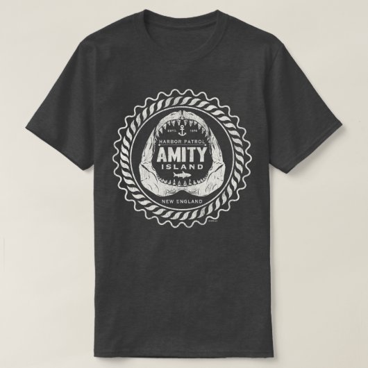 Amity Island Harbour Patrol Dks Worn T-shirt (Design voorkant)