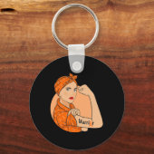 AML Leukemie Awareness producten Leukemie Warrior  Sleutelhanger (Voorkant)