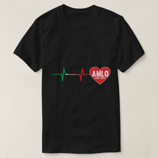 AMLO 2018 Presidente de Mexico Amlo Heartbeat T-shirt (Design voorkant)