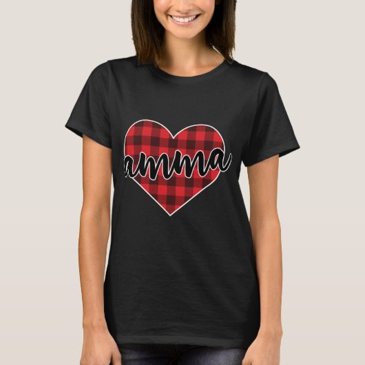 Amma Buffalo Pset Heart Cozy Kerstmis T-shirt (Voorkant)