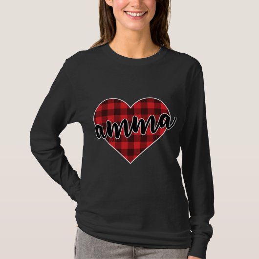 Amma Buffalo Pset Heart Cozy Kerstmis T-shirt (Voorkant)