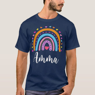 Amma Gifts for Grandma Cute amma Rainbow Mothers D T-shirt
