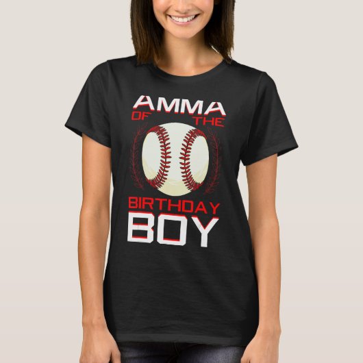 Amma van het Birthday Boy Baseball Theme Bday Part T-shirt (Voorkant)
