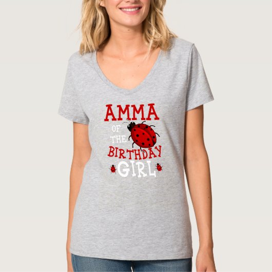Amma van het meisje van de dag rond de dag t-shirt (Voorkant)