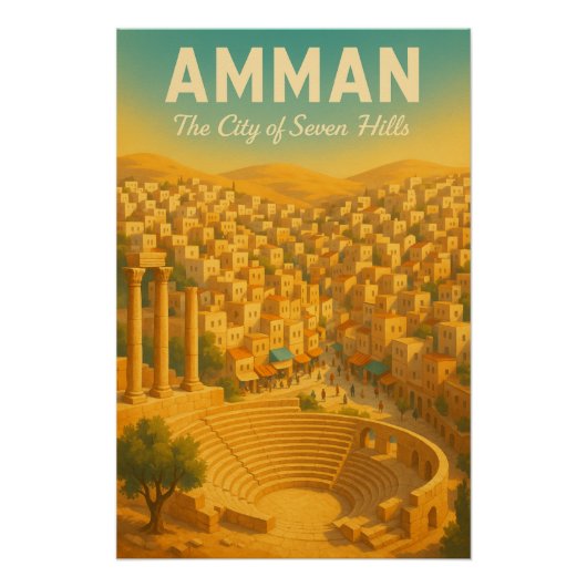 AMMAN – De Stad van de Zeven Heuvels Perfect Poster (Voorkant)