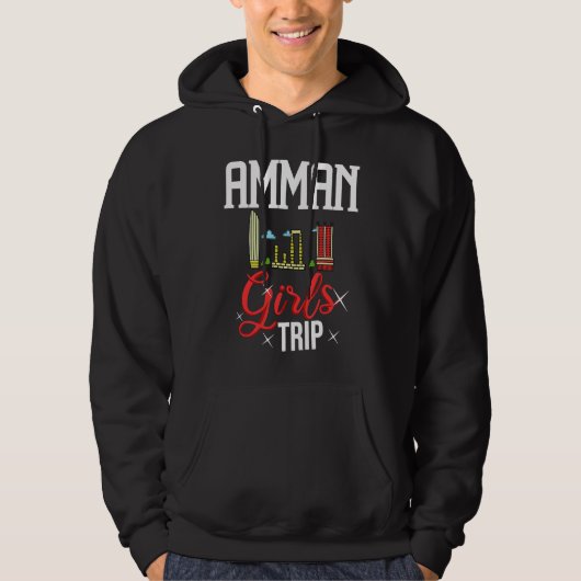 Amman Jordan City Trip Skyline Map Travel 1 Hoodie (Voorkant)