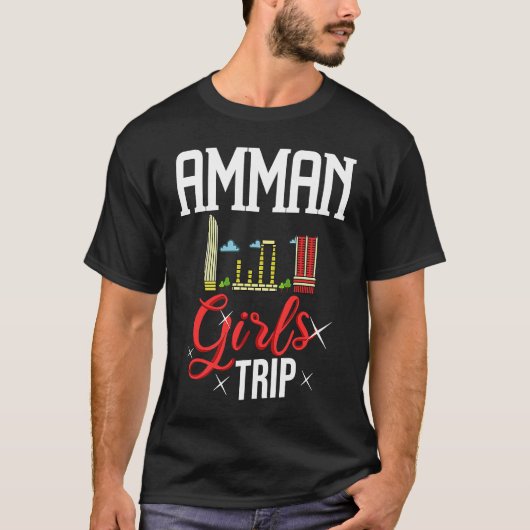 Amman Jordan City Trip Skyline Map Travel 1 T-shirt (Voorkant)