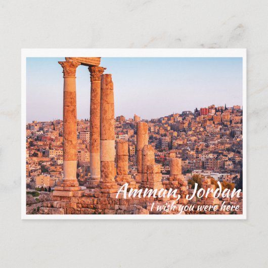 Amman Jordan met Citadel Briefkaart (Voorkant)