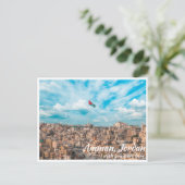 Amman Jordan met Jordaanse vlag Briefkaart (Staand voorkant)