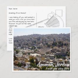 Amman Jordan met Roman Theater uit Afar Briefkaart