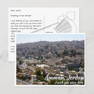 Amman Jordan met Roman Theater uit Afar Briefkaart
