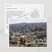 Amman Jordan met Roman Theater uit Afar Briefkaart (Voorkant / Achterkant)