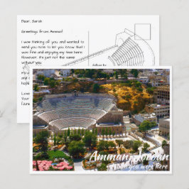 Amman Jordan met Roman Theater Up Close Briefkaart