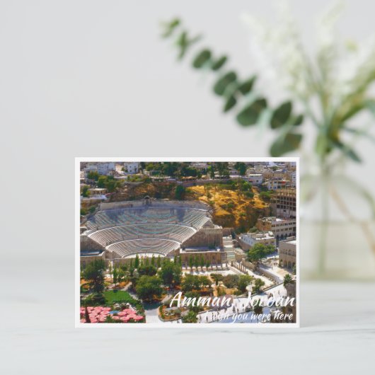 Amman Jordan met Roman Theater Up Close Briefkaart (Staand voorkant)
