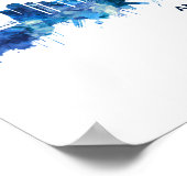 Amman Jordan Skyline Blue Poster (Hoek)