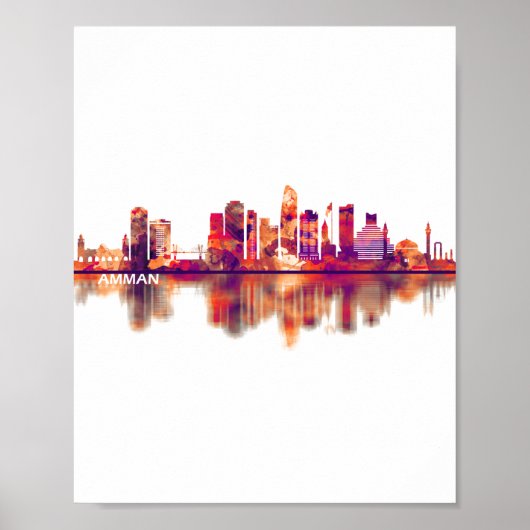Amman Jordan Skyline Poster (Voorkant)