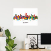Amman Jordan Skyline Poster (Thuiskantoor)