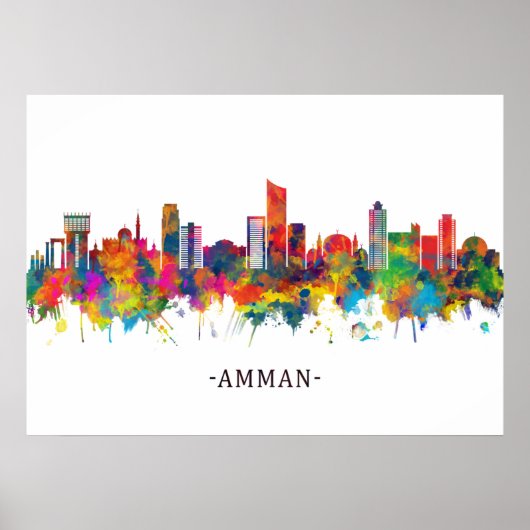 Amman Jordan Skyline Poster (Voorkant)