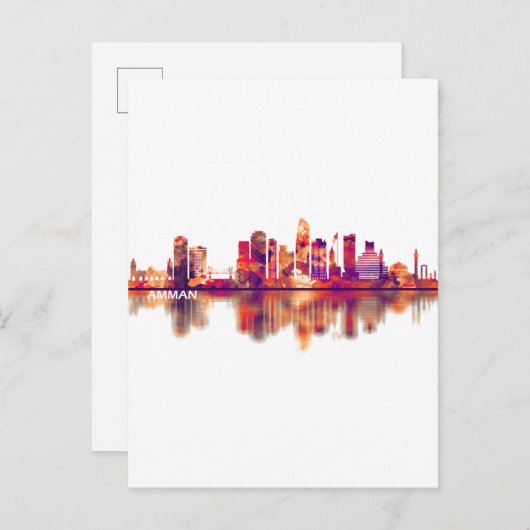 Amman Jordan Skyline Uitnodiging Briefkaart (Voorkant / Achterkant)