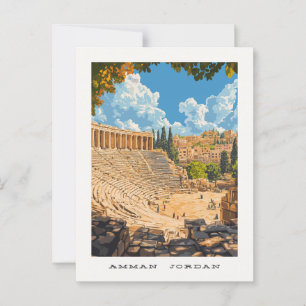 Amman Jordan Travel Briefkaart